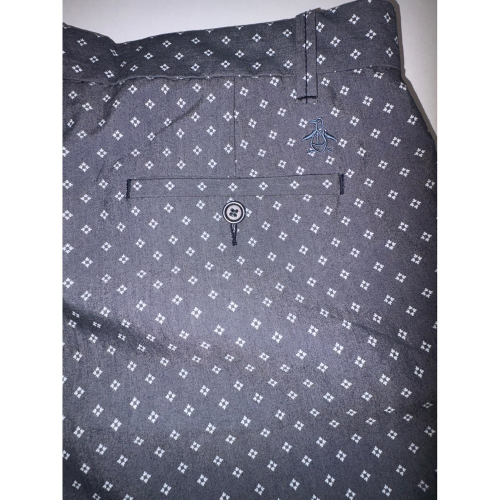 Original Penguin Men's Geometric Print Shorts Size 34 Charcoal Green band Casual - Picture 6 of 6